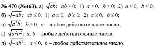 Ответ к задаче № 470 (463) - Ю.Н. Макарычев, гдз по алгебре 8 класс